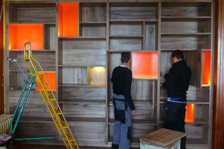 Véronique Van Oort-Johnston - Architecte d'intérieur et décoratrice - Bordeaux - Cap Ferret - Bibliothèque Corail